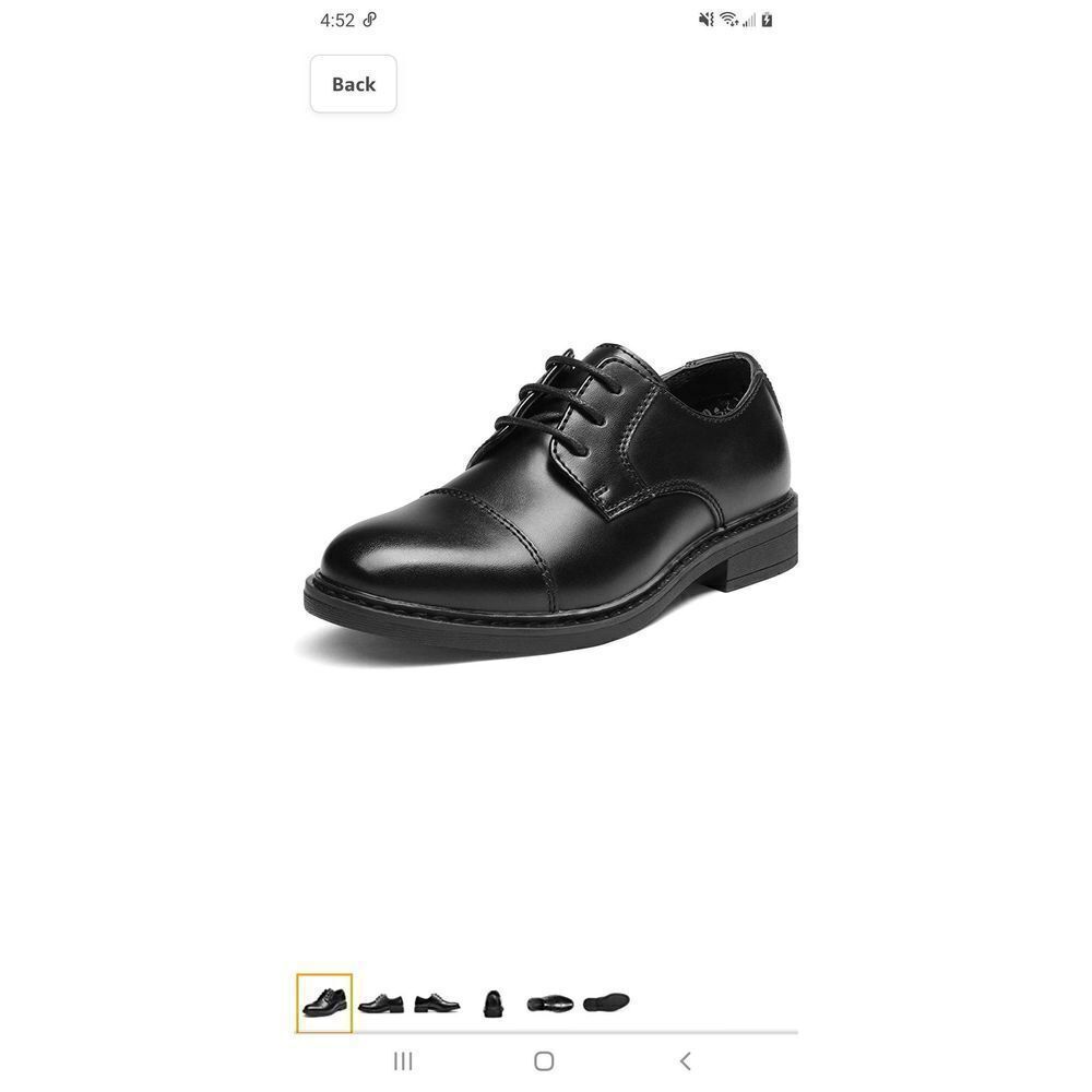 Boys Size 4 Bruno Marc Black Dress Oxford Tie Formal Shoes